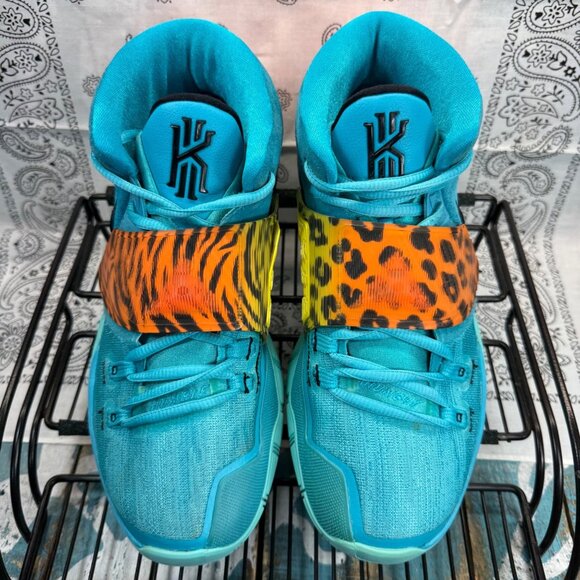 Nike Kyrie 6 Oracle Aqua Blue Green Suede Men's Basketball Shoes Size 8.5 - Picture 7 of 10